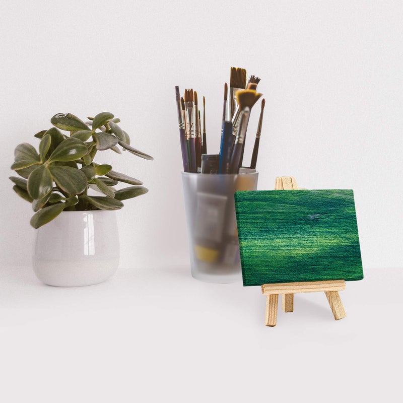 FIXSMITH 3x4 Inch Mini Stretched Canvas Easel Set- Bulk Pack of 12,Set Contains 12 Rectangle Canvases &12 Mini Easels,Small White Art Canvases & Wood Easels for Painting Craft Drawing Decoration - Image 4